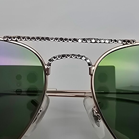 Jimmy Crystal GL1261 Swarovski Silver Frame Purple Mirror Len Aviator Sunglasses main image 15